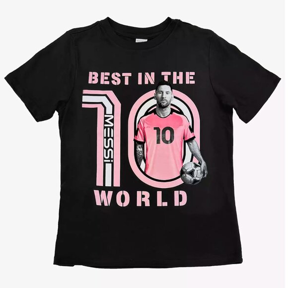 Messi Best in the World Short Sleeve Tee Boys Size L/G/G (14/16) NWT - Picture 1 of 2